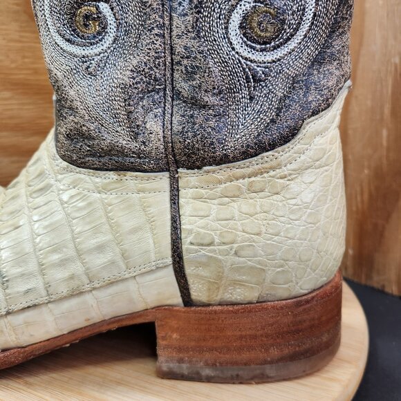 El General Caiman Alligator Cowboy Boots Eagle Western Gator Cowboy Boots Size 9 - Picture 7 of 15